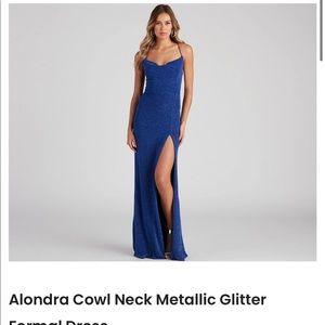 Blue sparkly prom dress